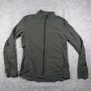 COS Jacket Mens Small Green Full Zip Technical Water Repellent Reflective Run